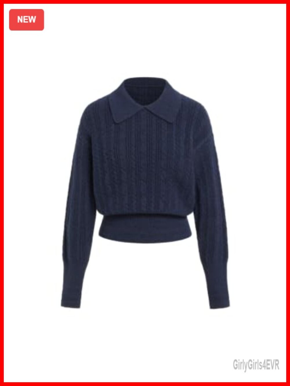 Cropped Cable Knit Pullover Sweater Wool Blend Long Sleeve Cozy